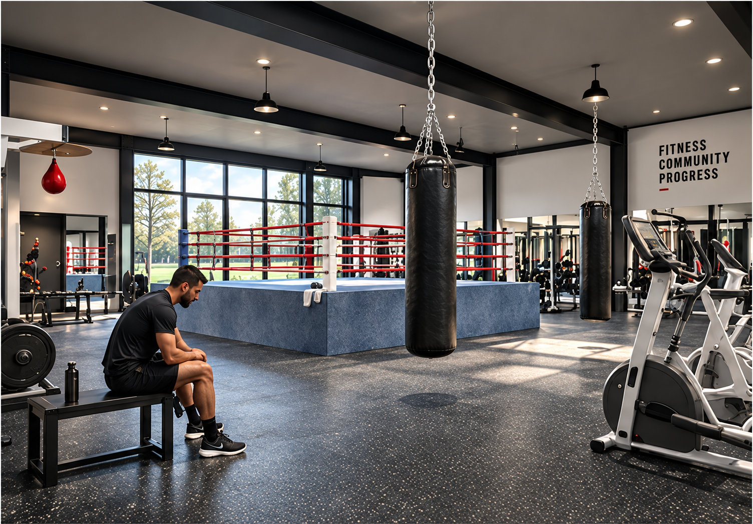 Training floor CGI for the East London Boxing Academy community boxing gym
