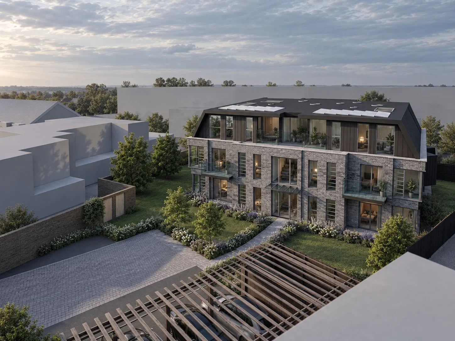 Side elevation CGI of the Ryecroft Gardens apartment scheme