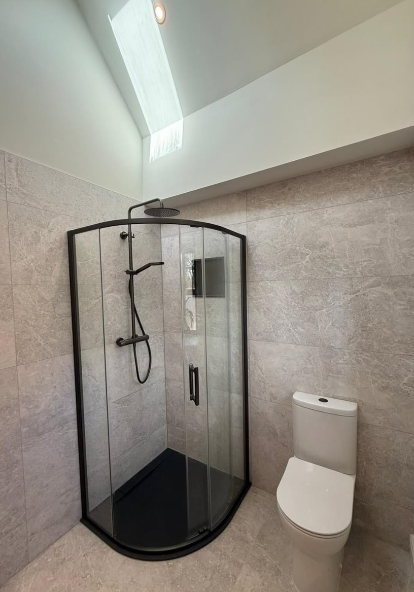 Walk-in shower completed at Church Lane, Ringwood, Hampshire