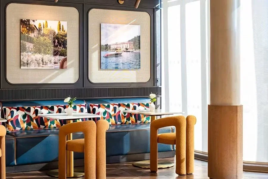 Dining area in the Flexjet passenger lounge at Farnborough Airport