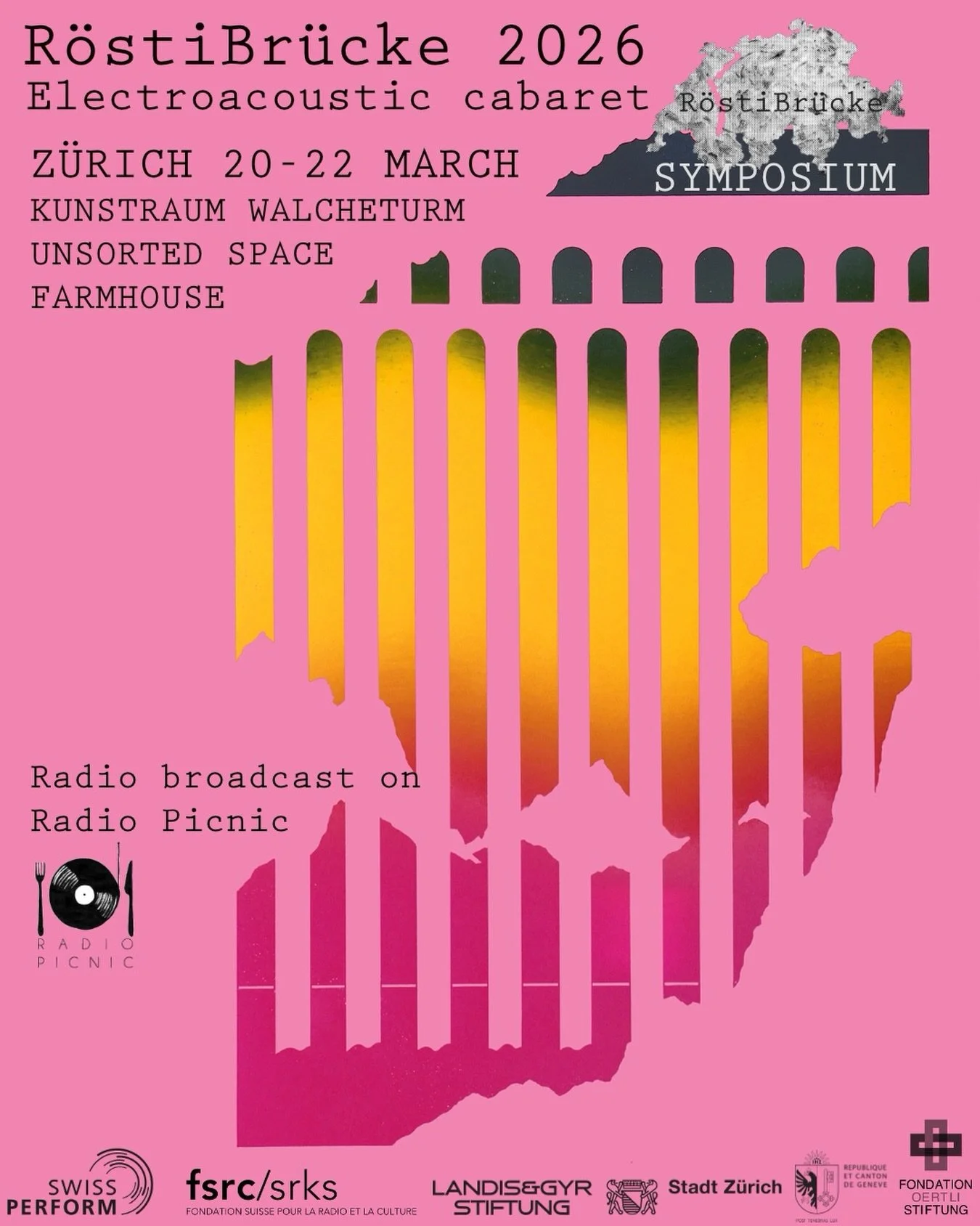 R&ouml;stibrucke will be also broadcast on @radio_picnic 
If you are not in Zurich

See you this week-end Zuri friends
Curation @maszkowicz ❤️
Poster by @perrodinthomas