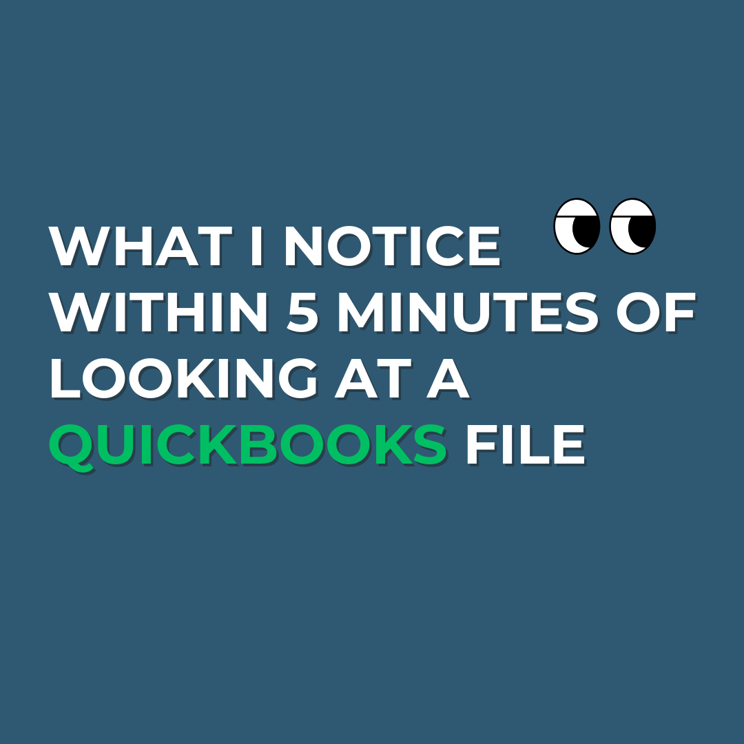 What I Notice Within 5 Minutes of Looking at a QuickBooks File