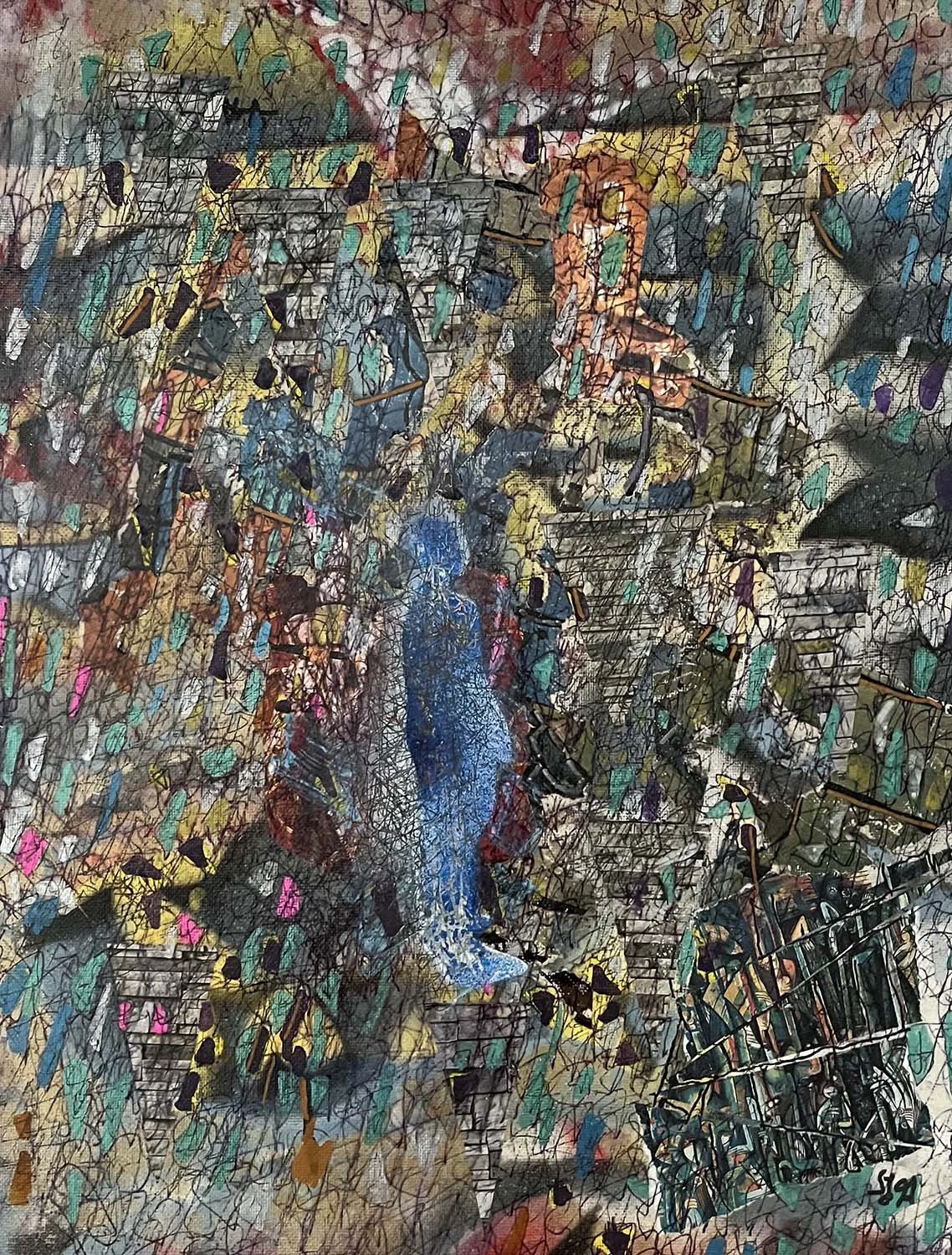 Overwhelmed  Mixed media on paper 11x14