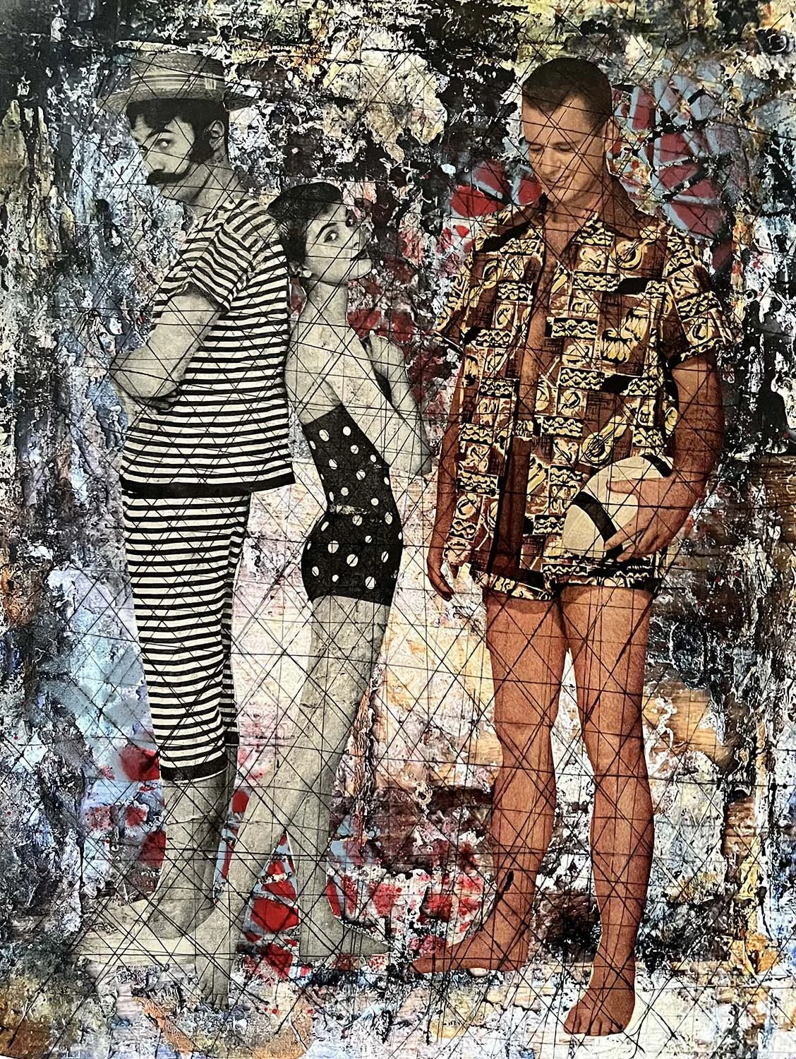 Choosing a Time Painted collage 12x15
