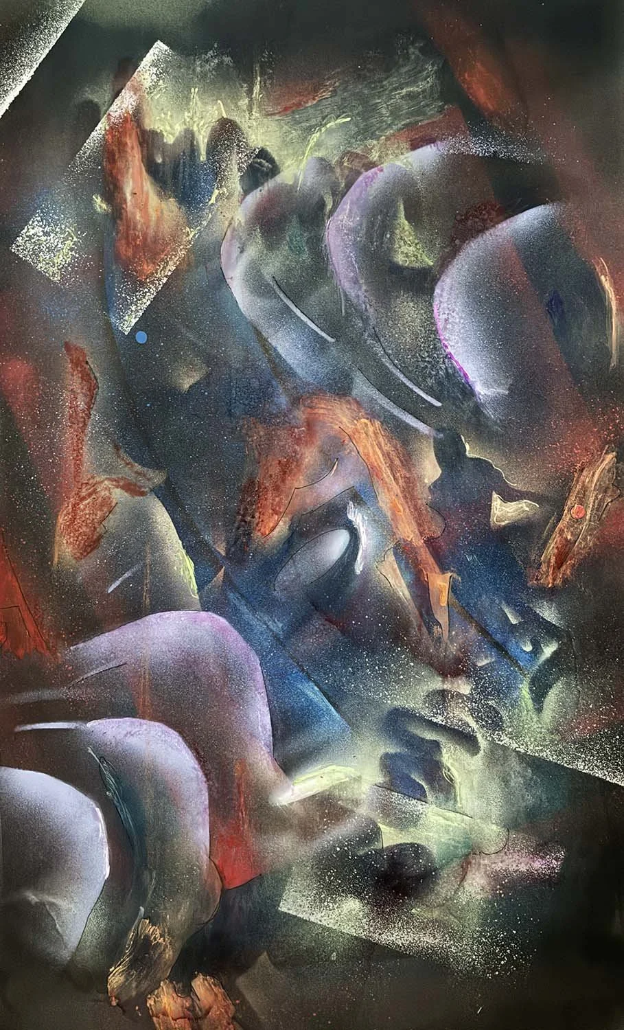  A Myth  Acrylic enamel & oil on paper 20x34