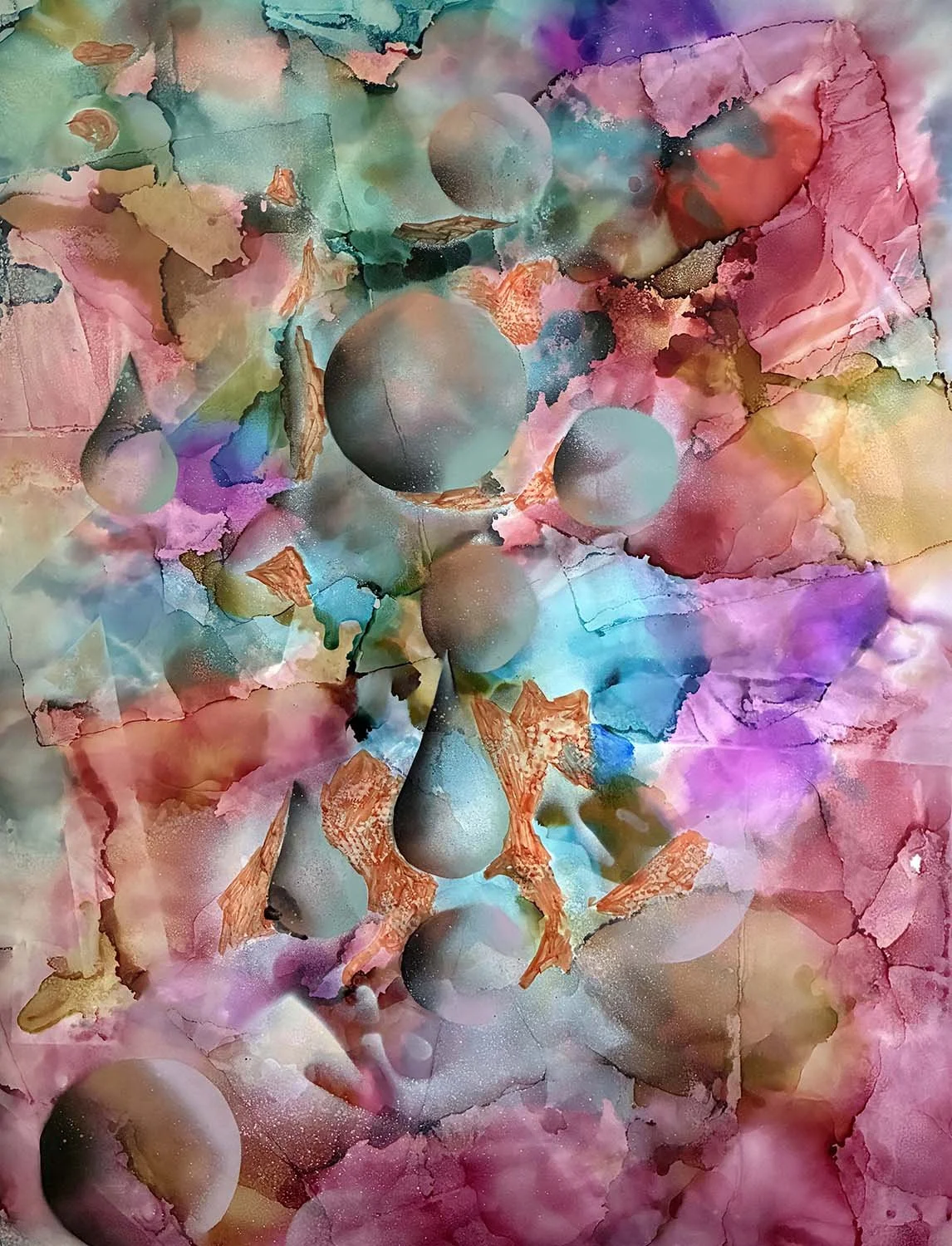  Chromatic Event  Acrylic enamel & ink on paper 18x24
