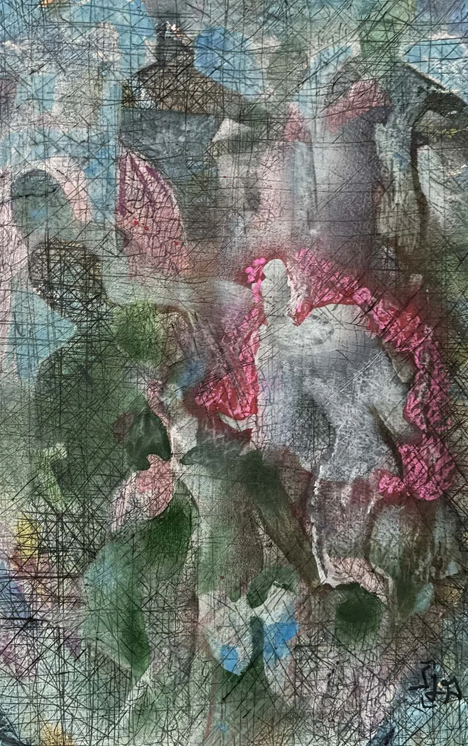  Lord of the Shade  Acrylic enamel & oil on paper 12x17