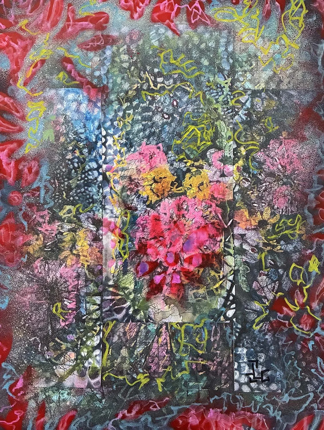  Arranged II  Acrylic enamel and oil on photograph 8x11