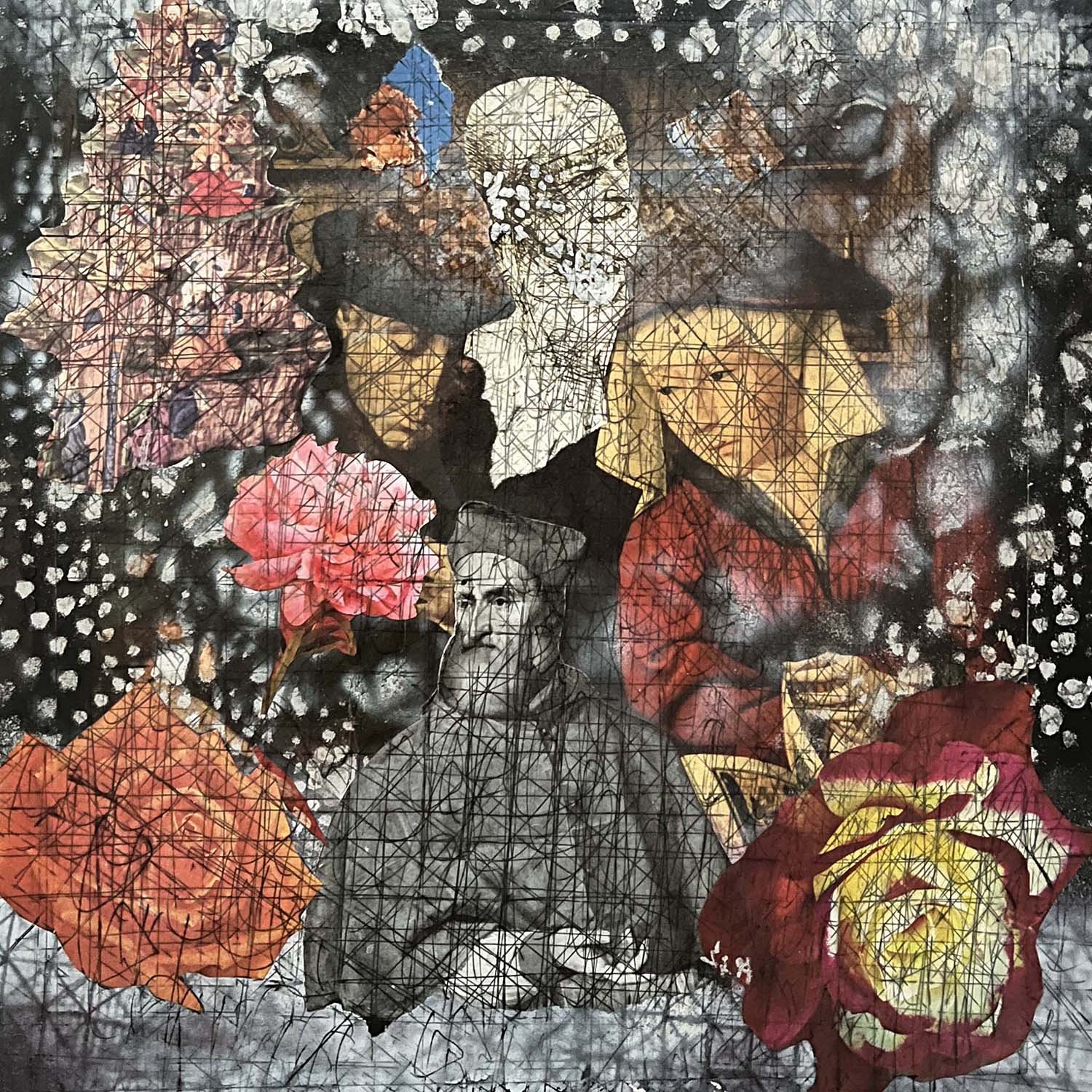 On the Quest Painted paper collage 10x10