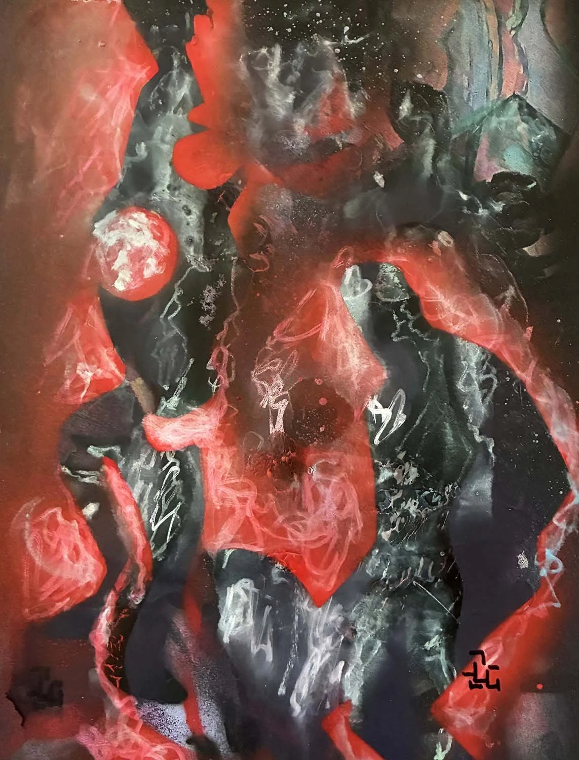  Overcome  Mixed media on paper 8x11