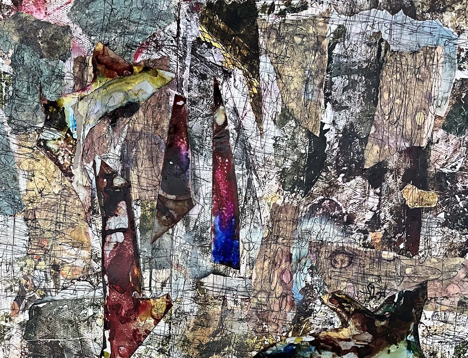 Jagged Painted collage 14x11