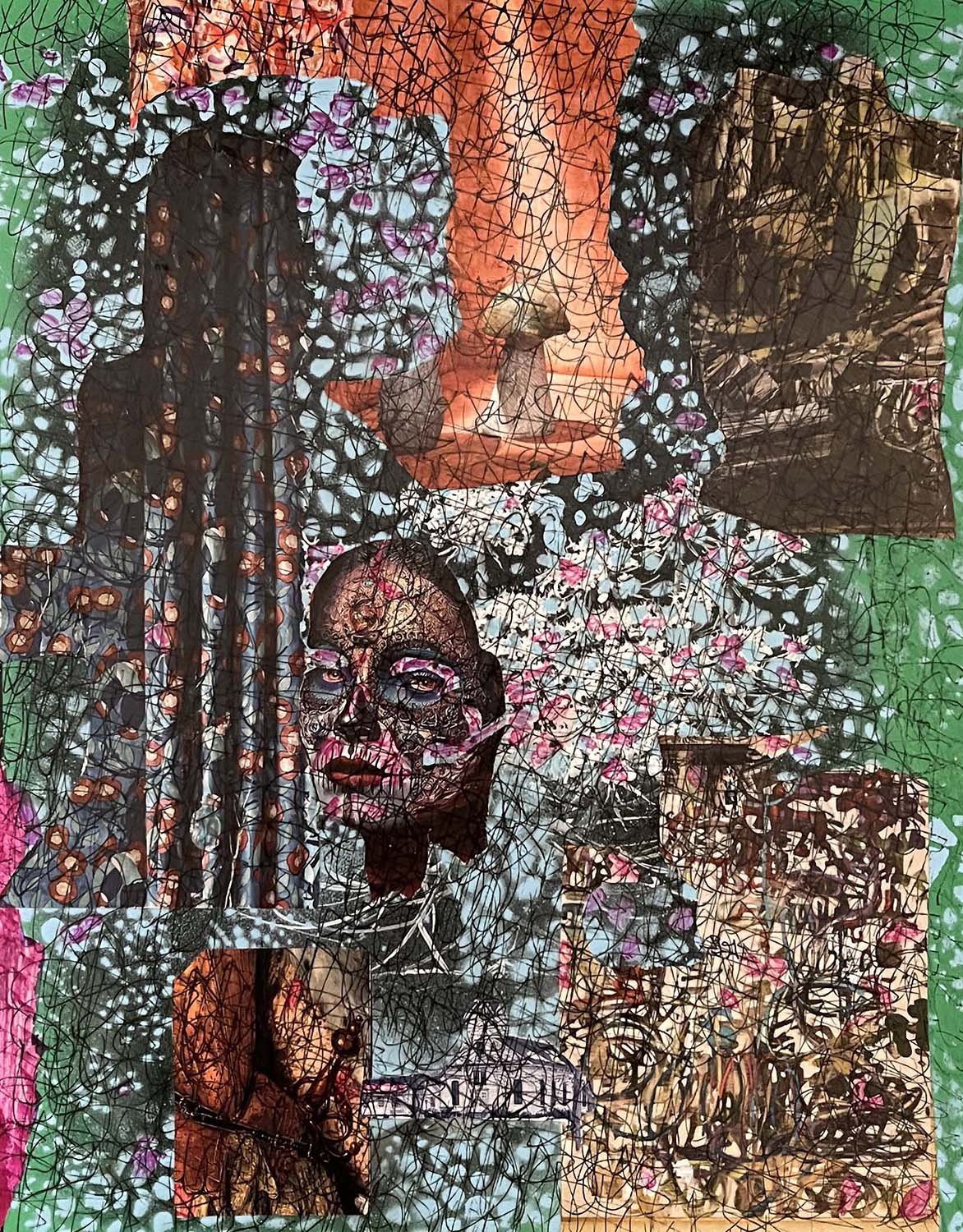 Small Magic Painted collage 16x20