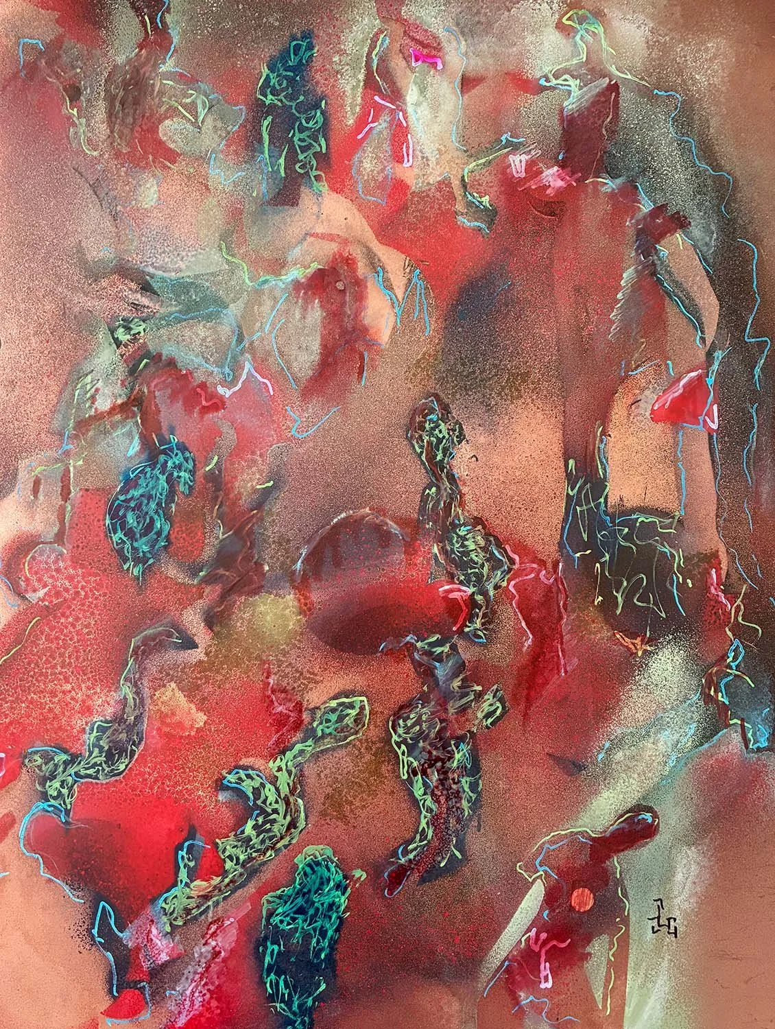  Shielded  Mixed media on paper 11x14