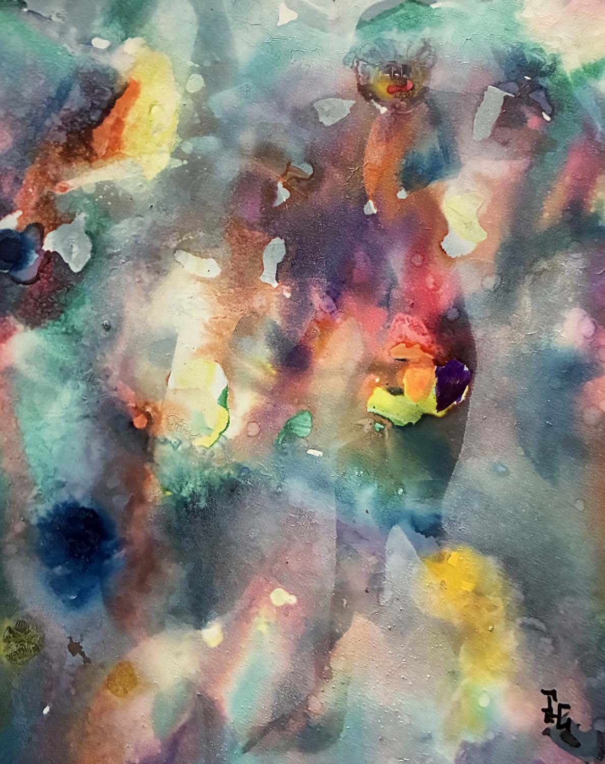  Figures  Ink & acrylic enamel on paper 8x11