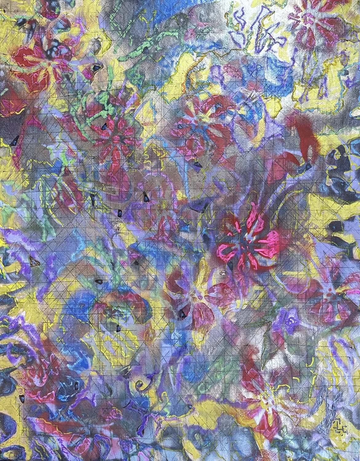  Another Time  Acrylic enamel and oil on paper 13x18