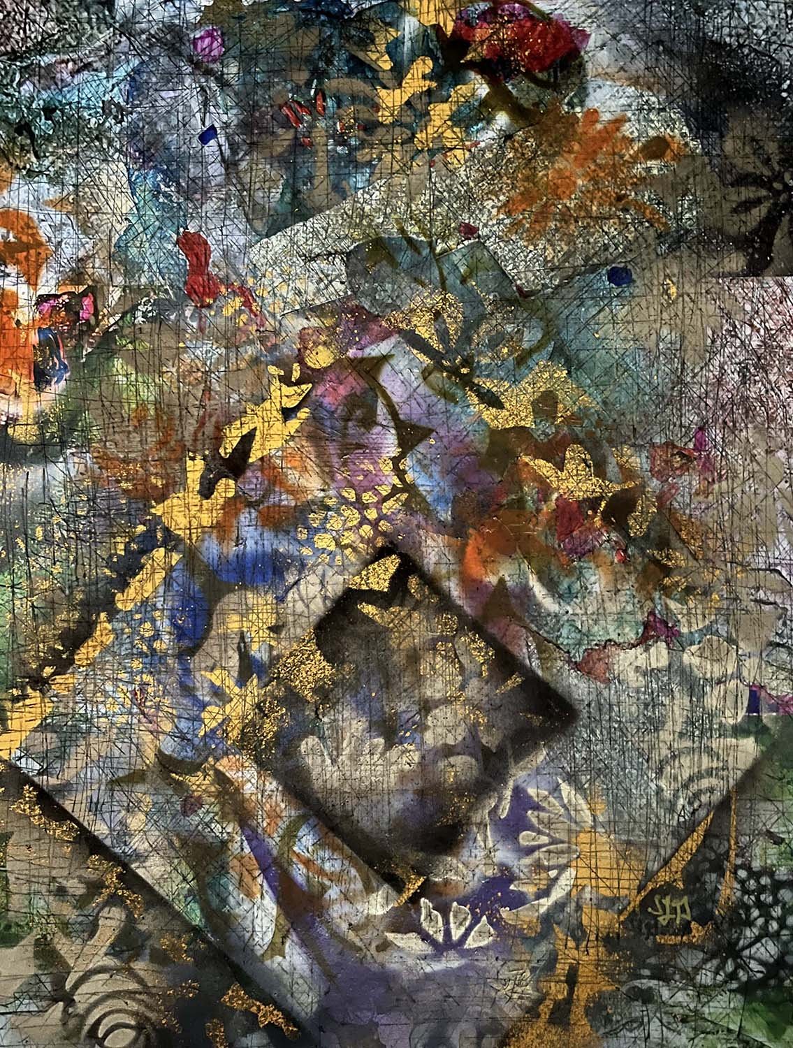 The Eyes Have It  Acrylic enamel and ink on paper 12x15