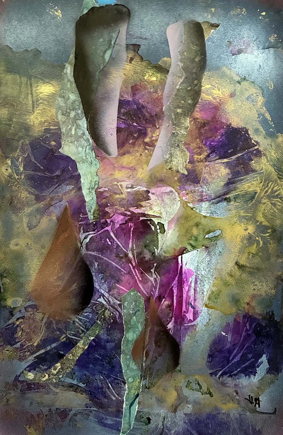  Brainwork  Acrylic enamel & ink on paper 14x17