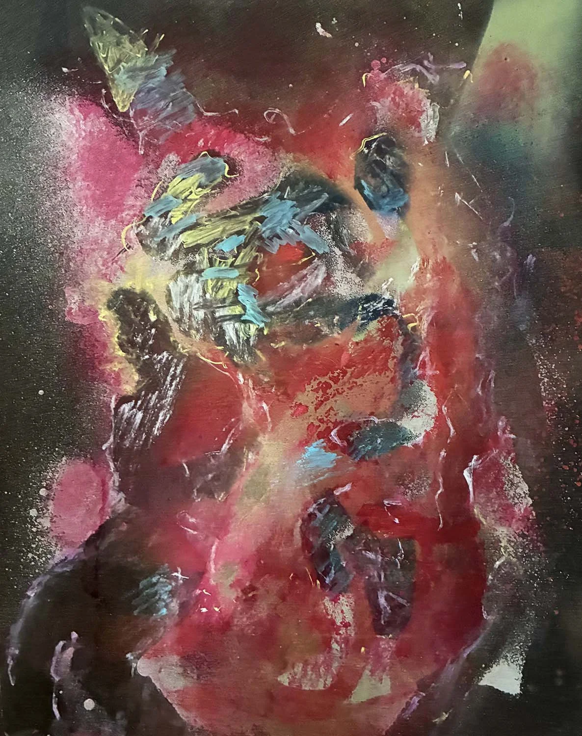  Technology Turns  Acrylic enamel, ink & oil on paper 11x14