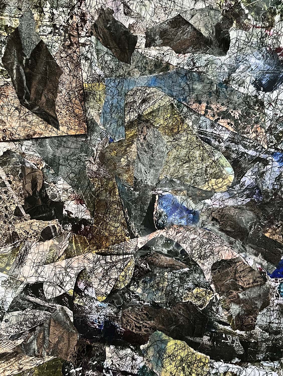 Segmented Cliffscape Painted collage 11x14