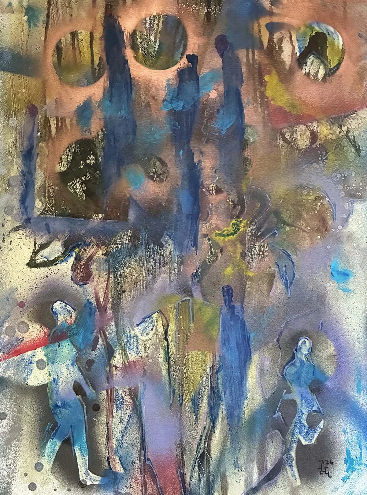  A Certain Innocence  Acrylic enamel, oil & ink on paper 17x21