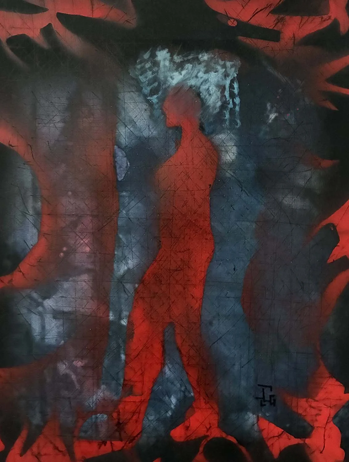  Parallel Path  Mixed media on paper 8x11