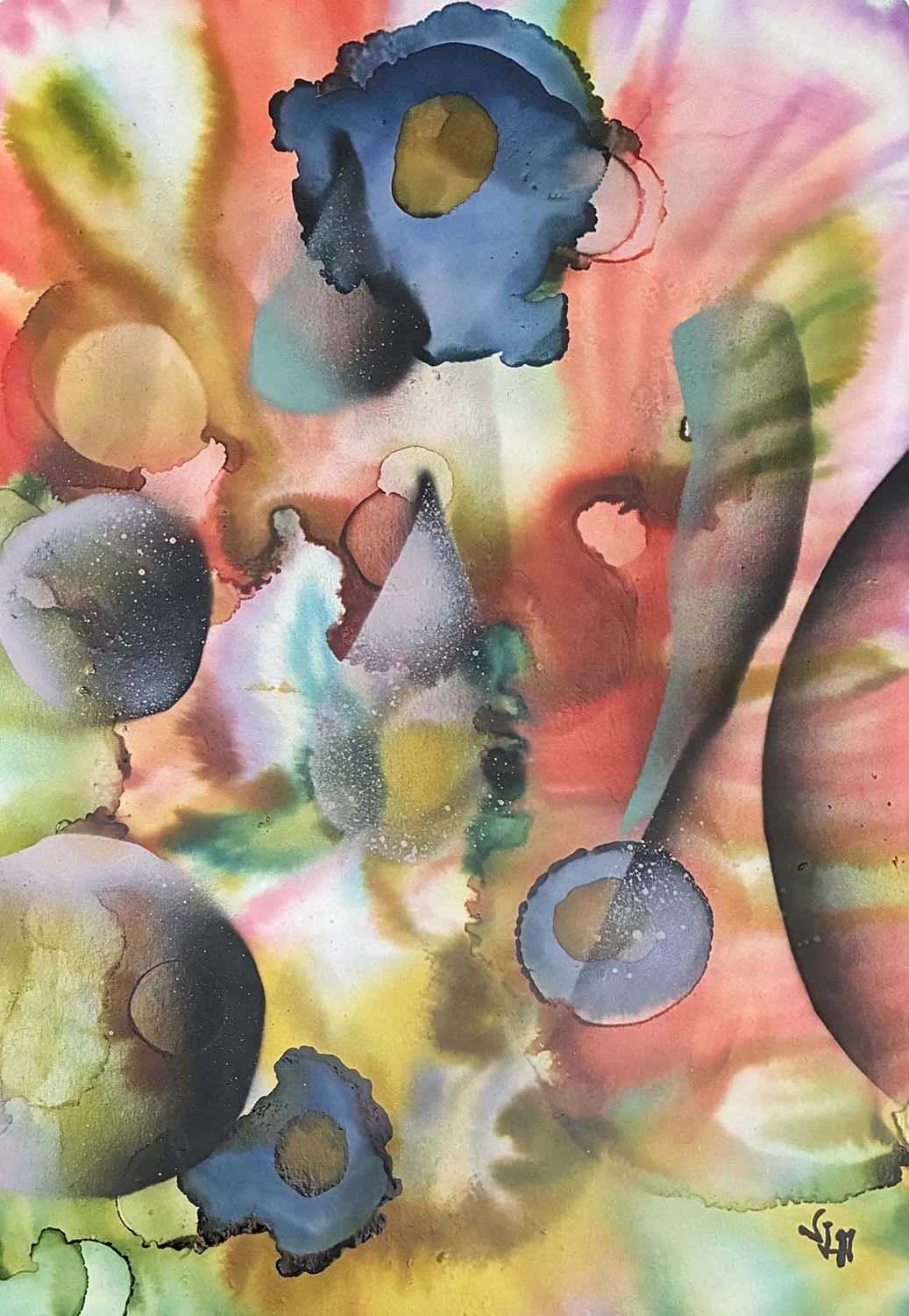  Life-making  Acrylic enamel & ink on yupo paper 12x16