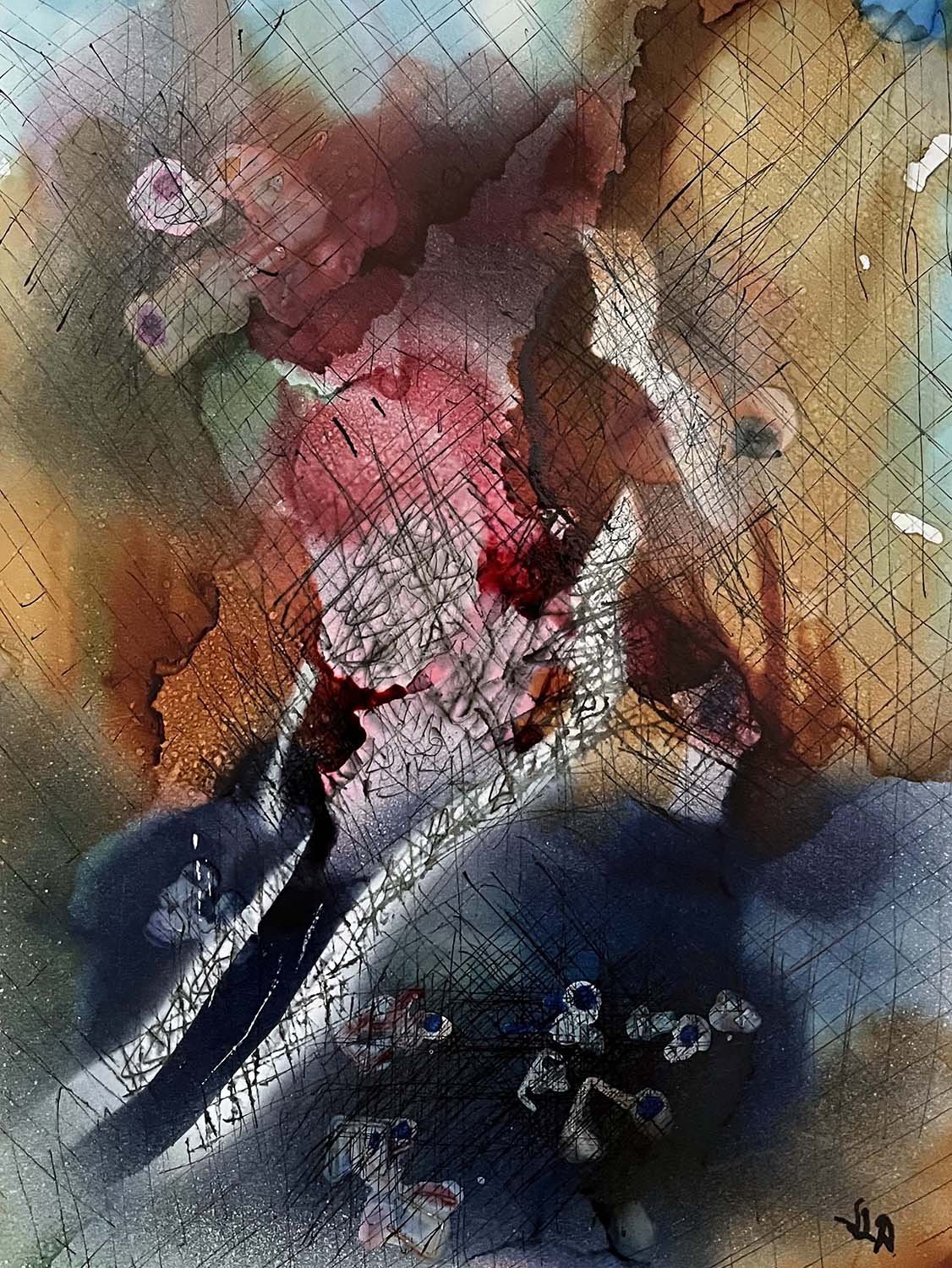 Conveyance Painted paper collage 11x14