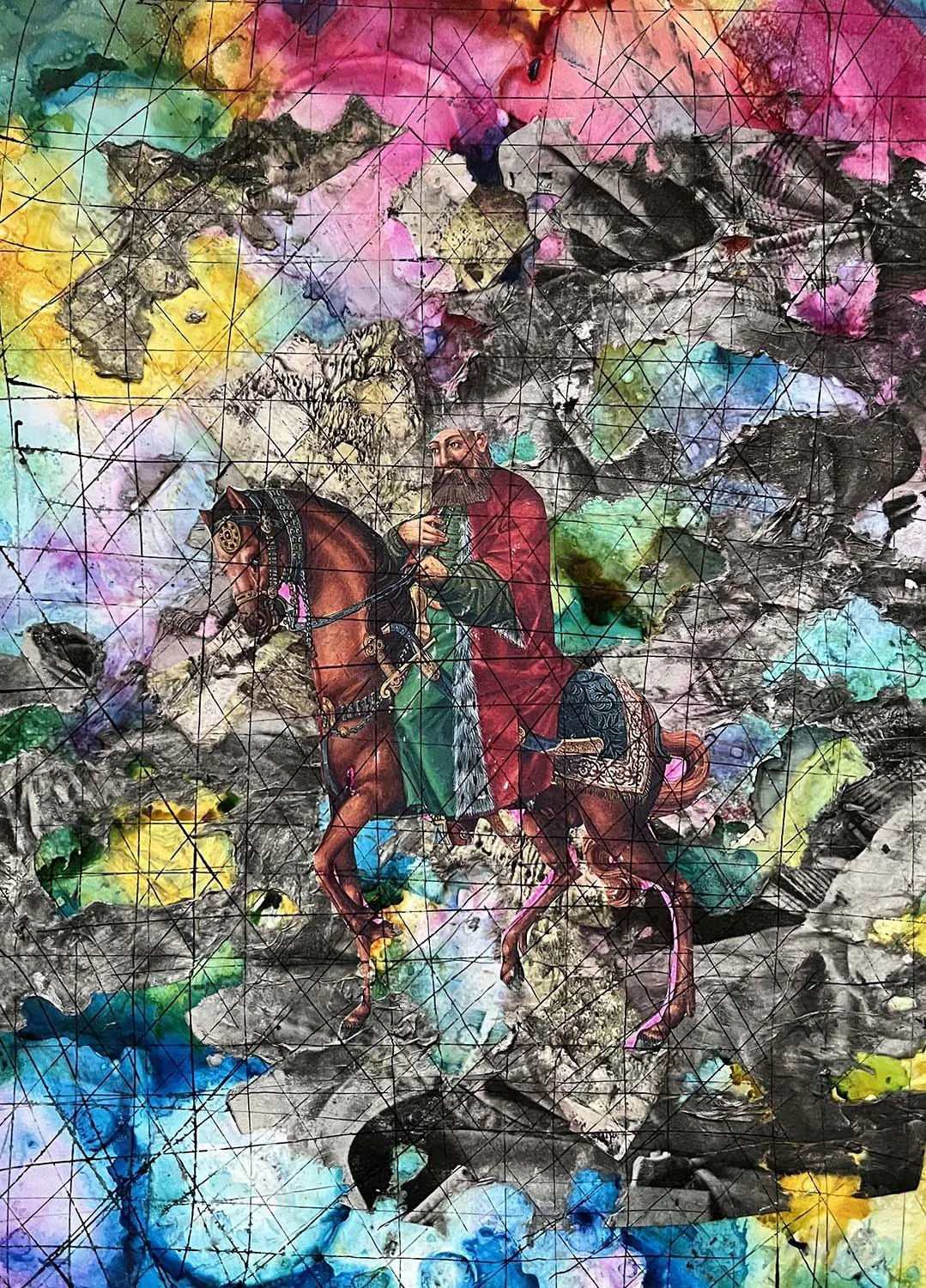 The Rider Painted collage 8x11