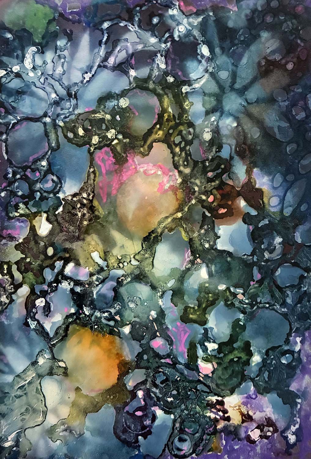 Incipient Garden  Mixed media on paper 7x10