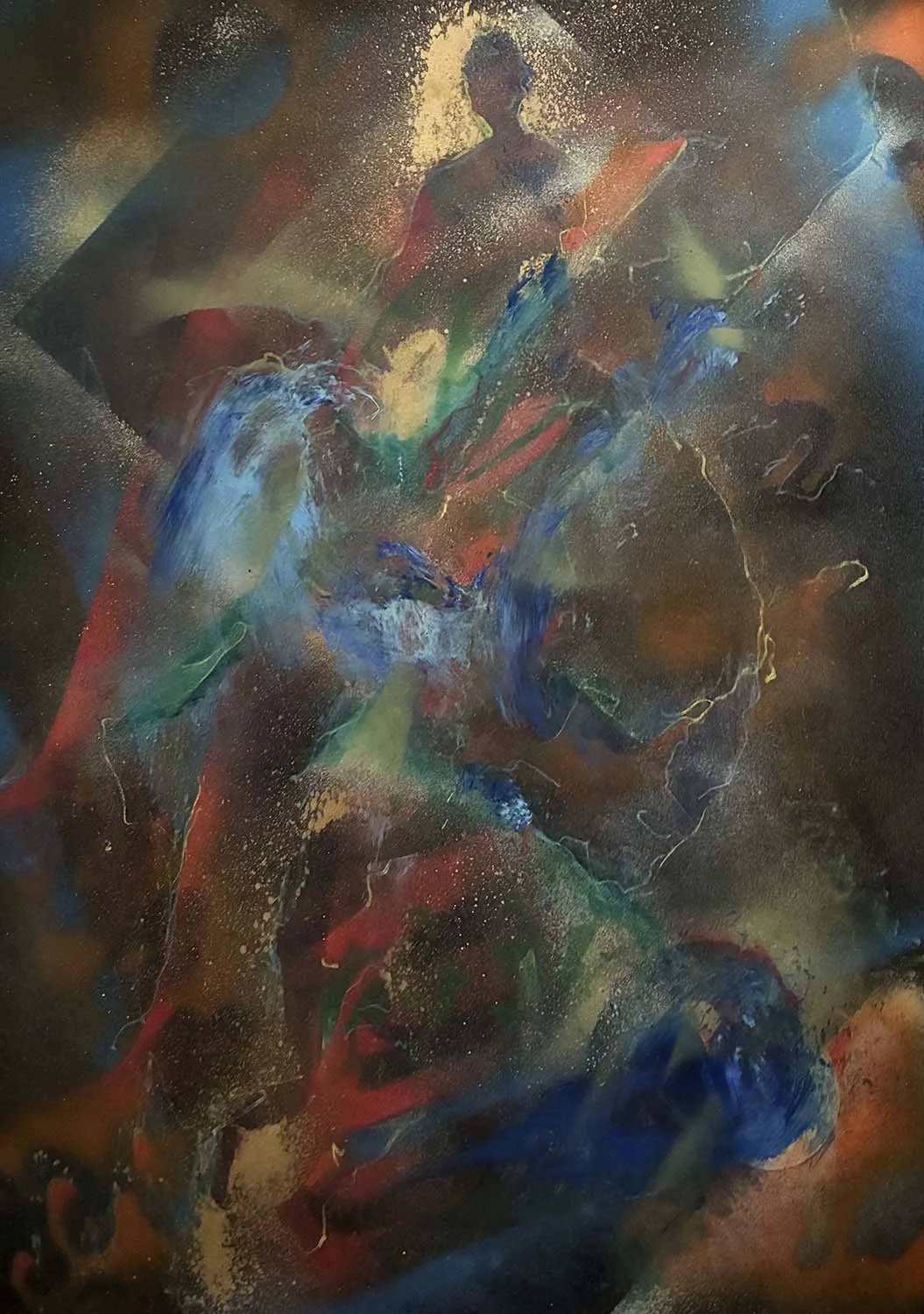  Emergence  Acrylic enamel, oil & ink on paper 16x21