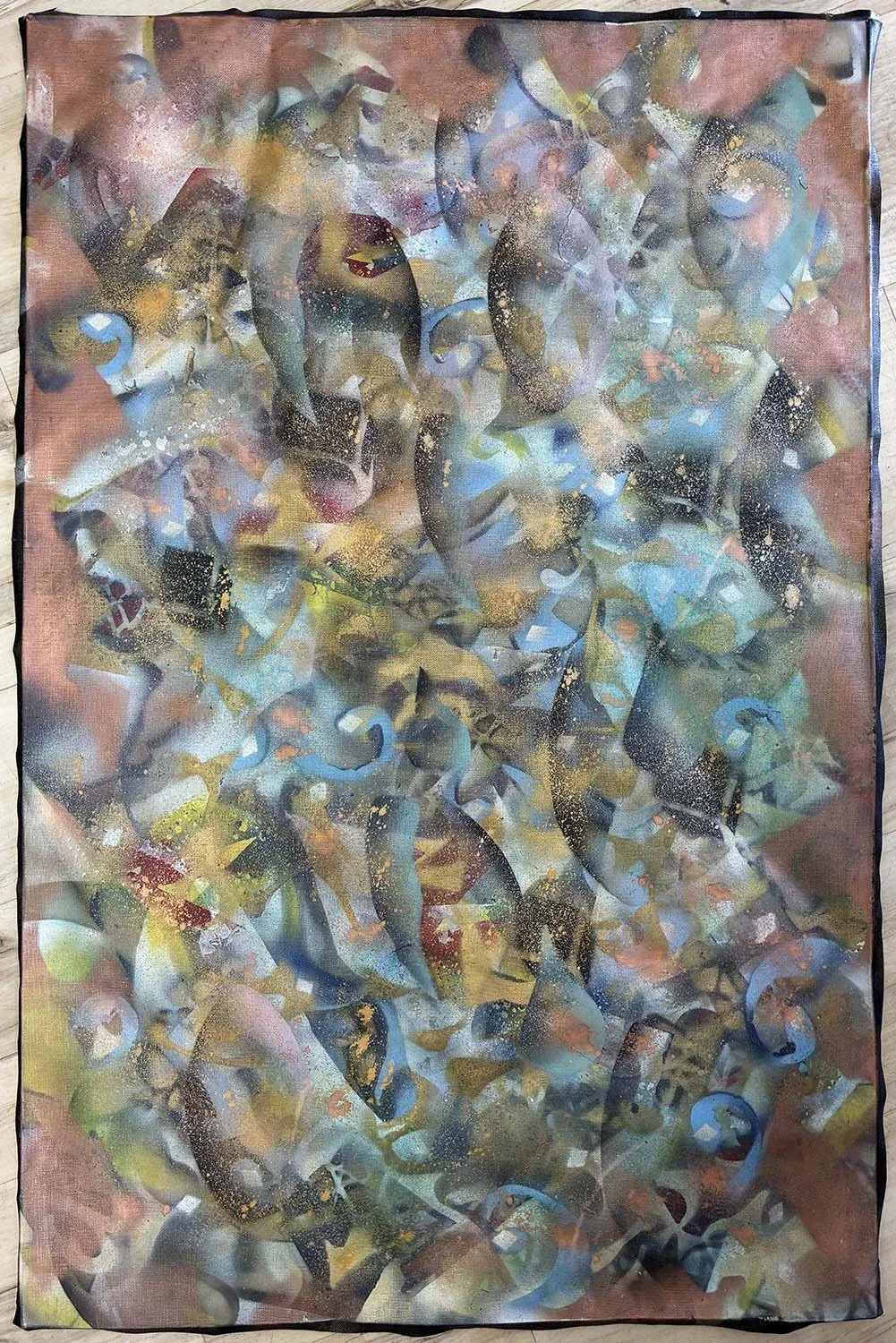  Double Translucence  Acrylic enamel & ink on vinyl 18x26