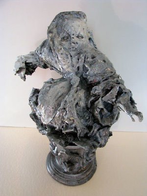  Child in Bloom  
Clay, paper, found object 
8x10x14