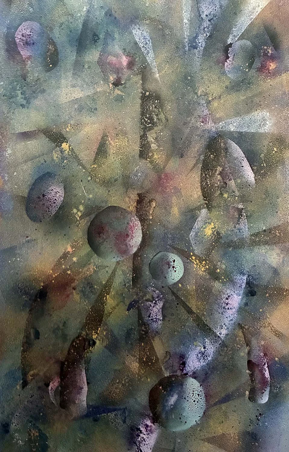  Spherical Music  Acrylic enamel & ink on paper 18x24