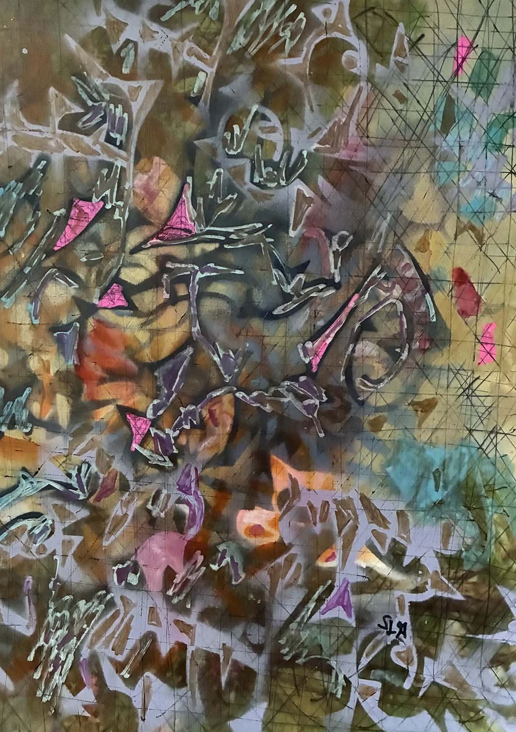  Swollen Logos  Mixed media on paper 11x13