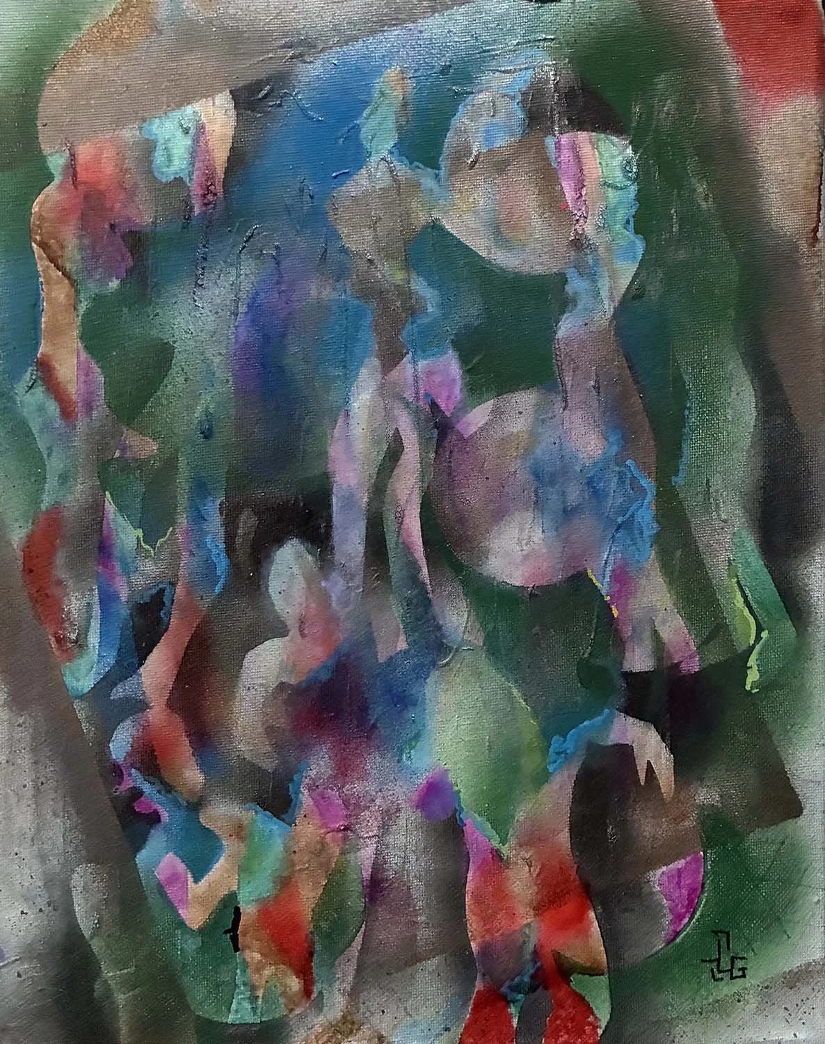  Friendship  Acrylic enamel and oil on canvas 11x14