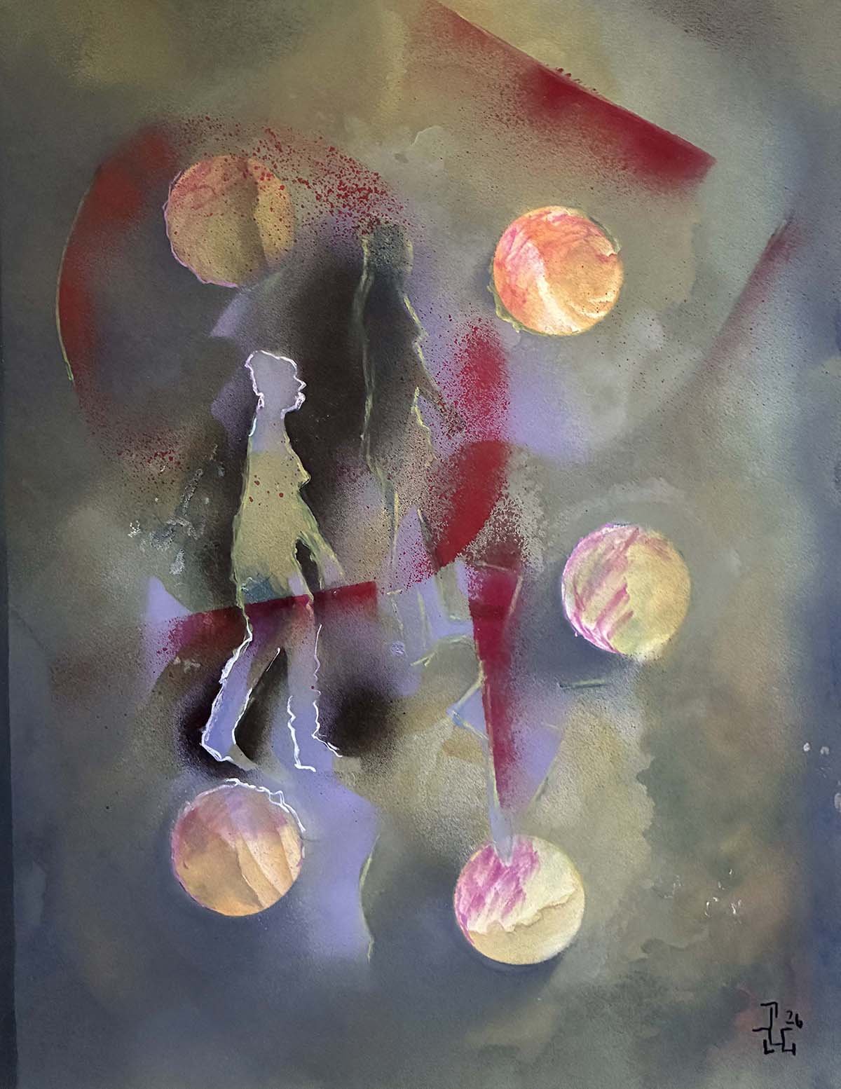  Solo Company  Acrylic enamel, oil & ink on paper 17x21