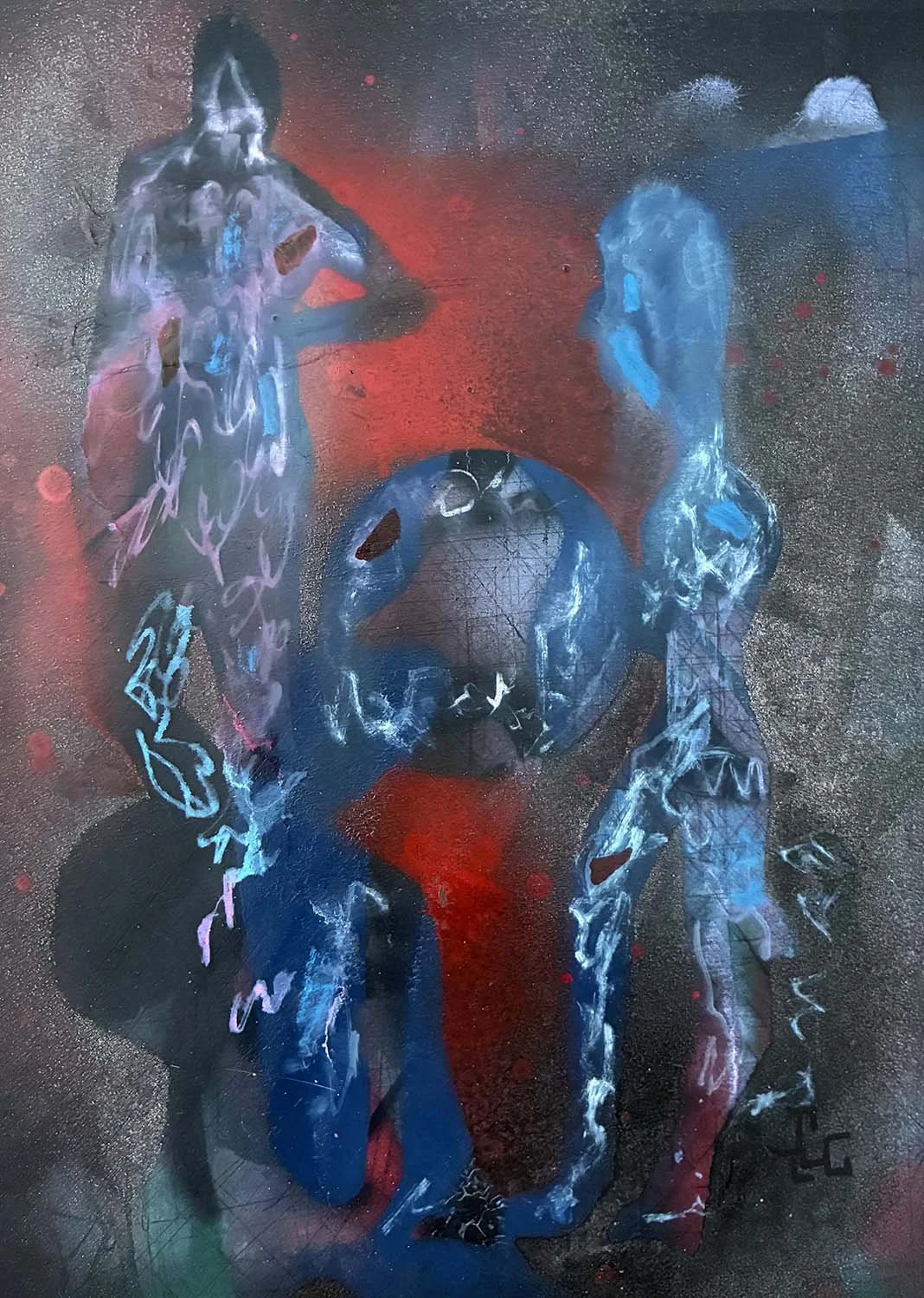  A Common Interest  Acrylic enamel and oil on paper 11x14