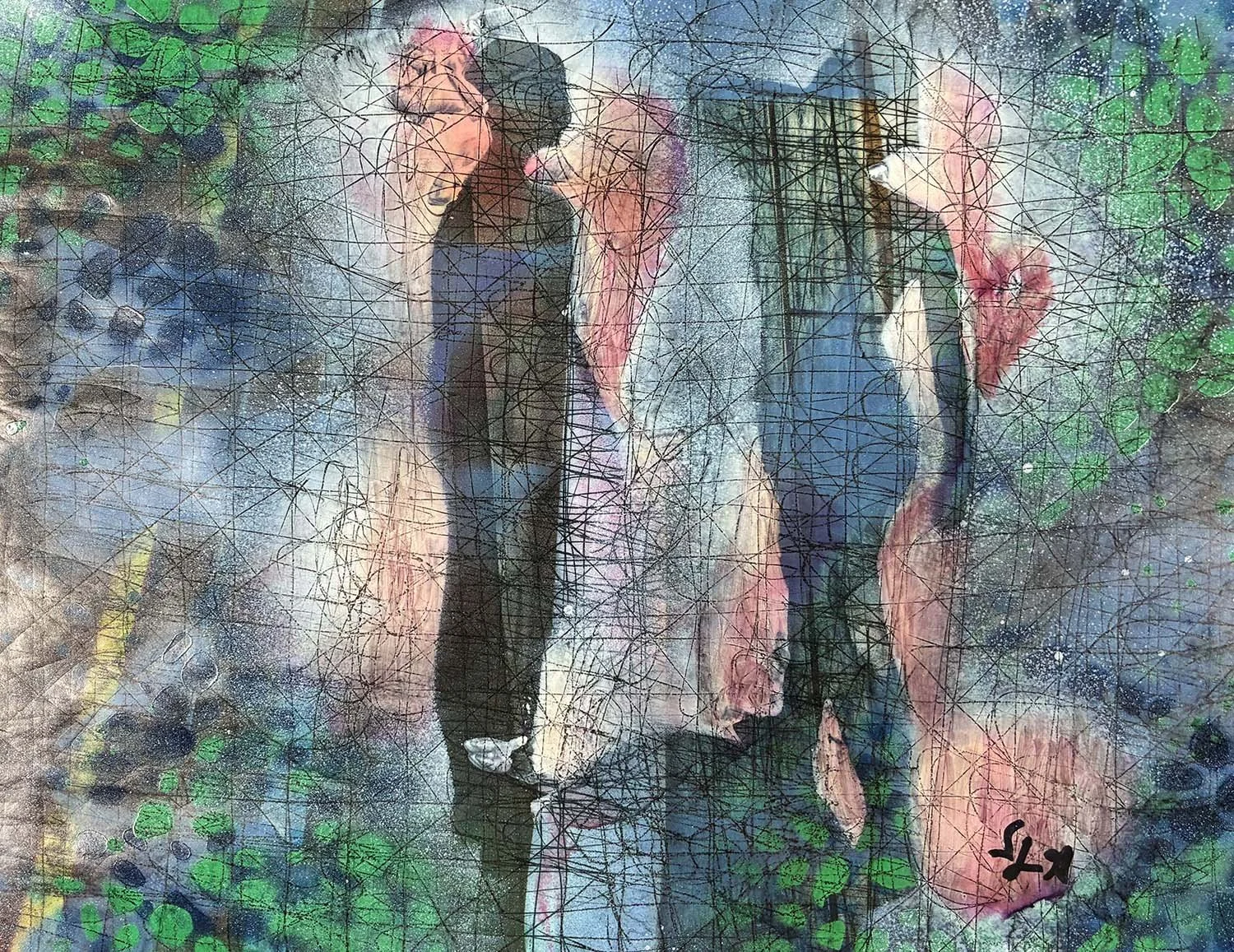  Chance Encounter  Acrylic enamel & ink on paper 11x8