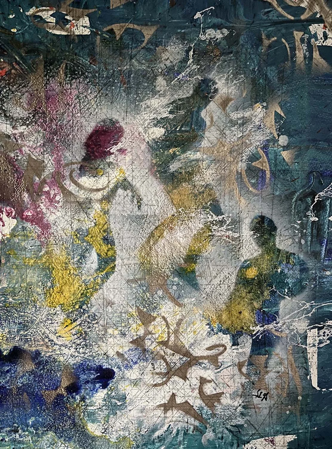 Presence  Acrylic enamel and ink on paper 15x20