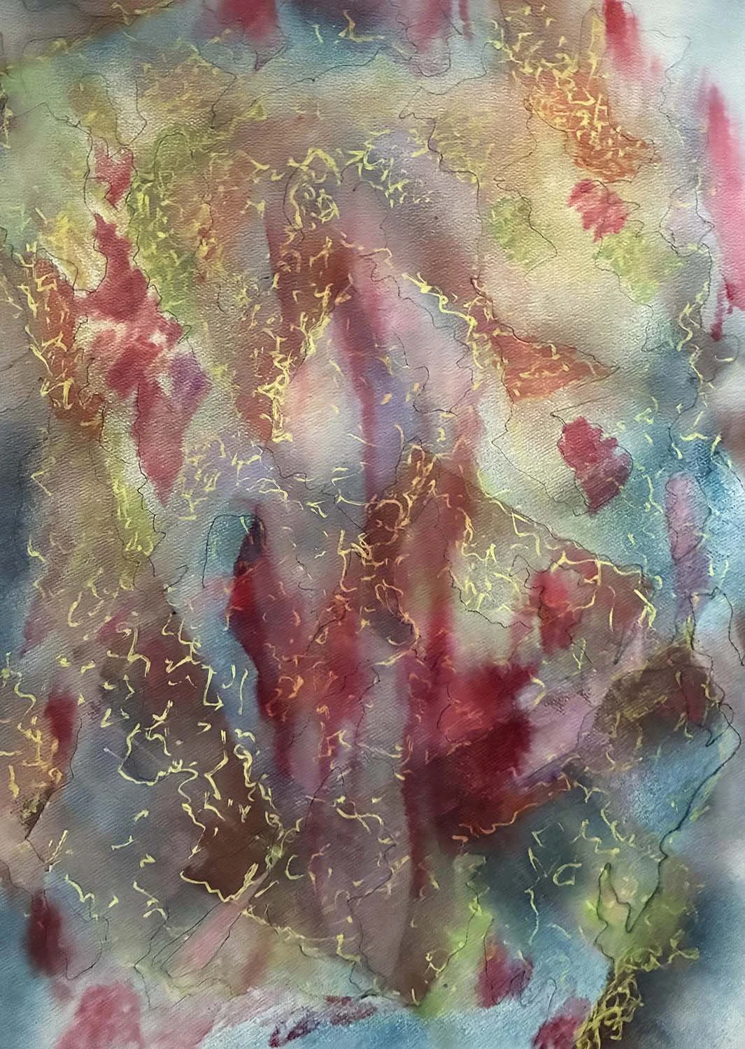  Organic Drive_  Acrylic enamel & oil on paper 14x20