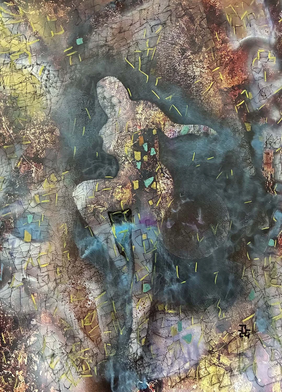  Solo  Acrylic enamel and oil on paper 11x14