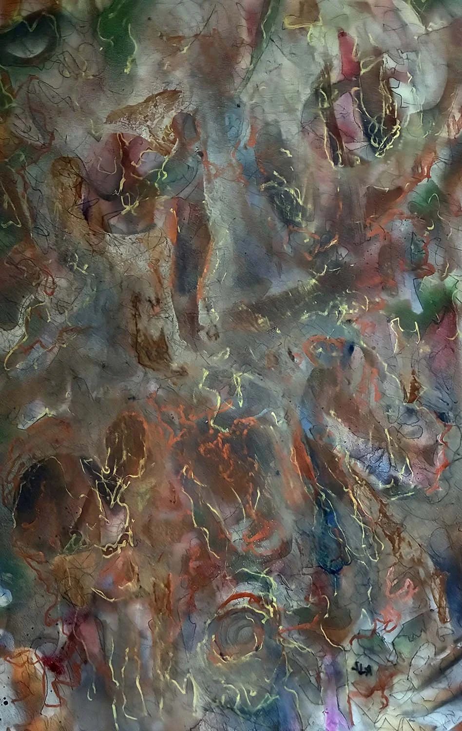  Multiples  Acrylic enamel, oil & ink on paper 16x21