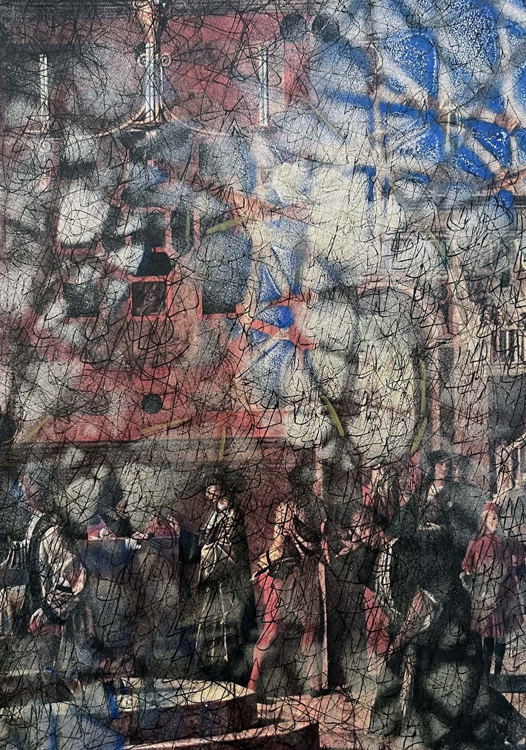 Street Scene Painted collage 10x12