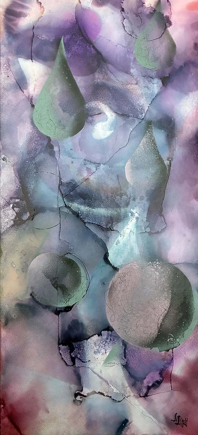  Distortion  Acrylic enamel & ink on yupo paper 12x16