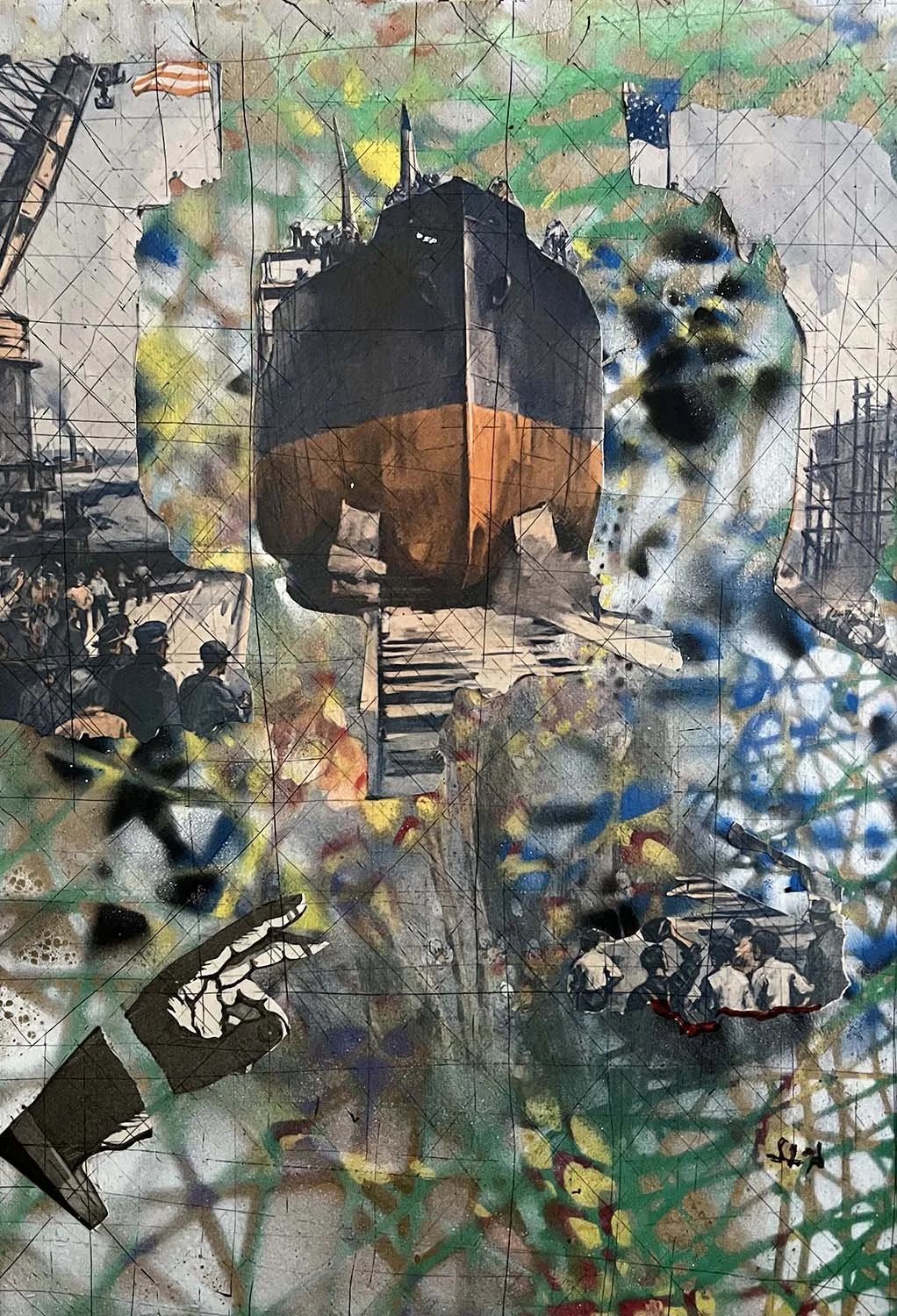The Launch Painted collage 12x15