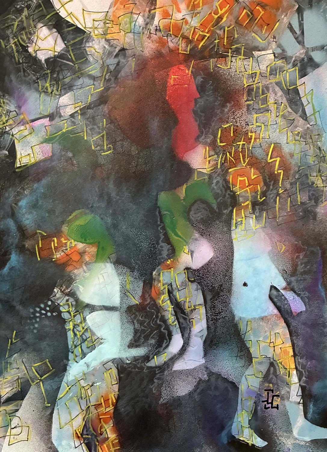  Each One  Acrylic enamel and oil on paper 11x14