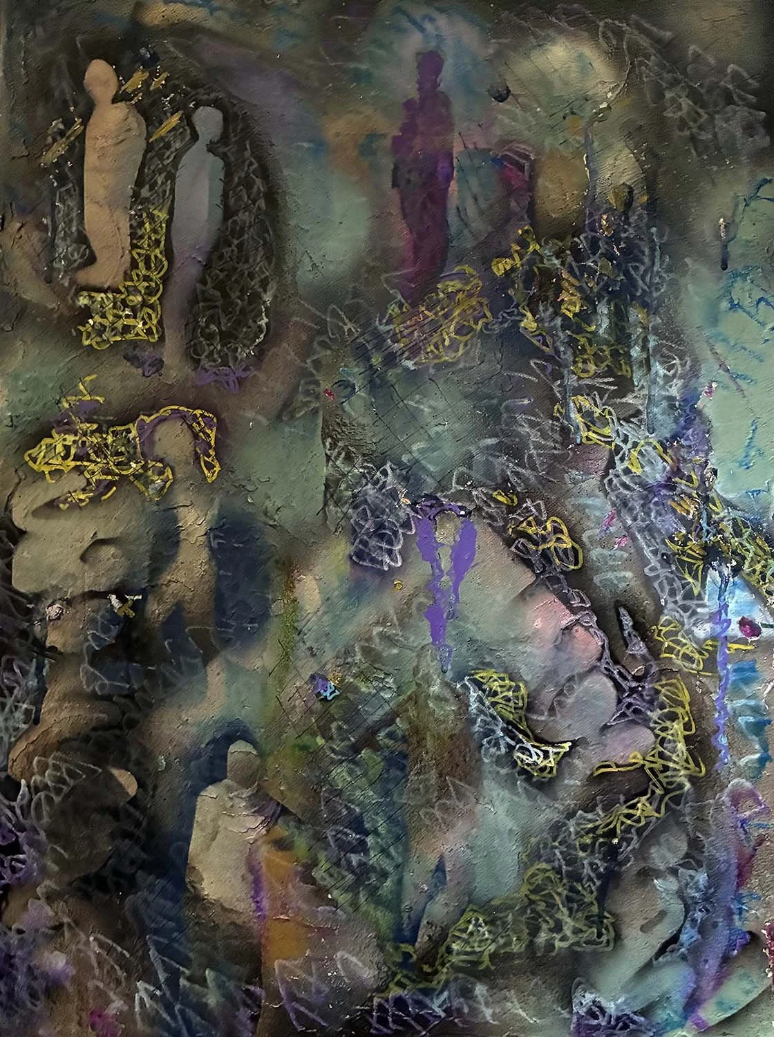 Ancestral Lines  Mixed media on canvas 16x20