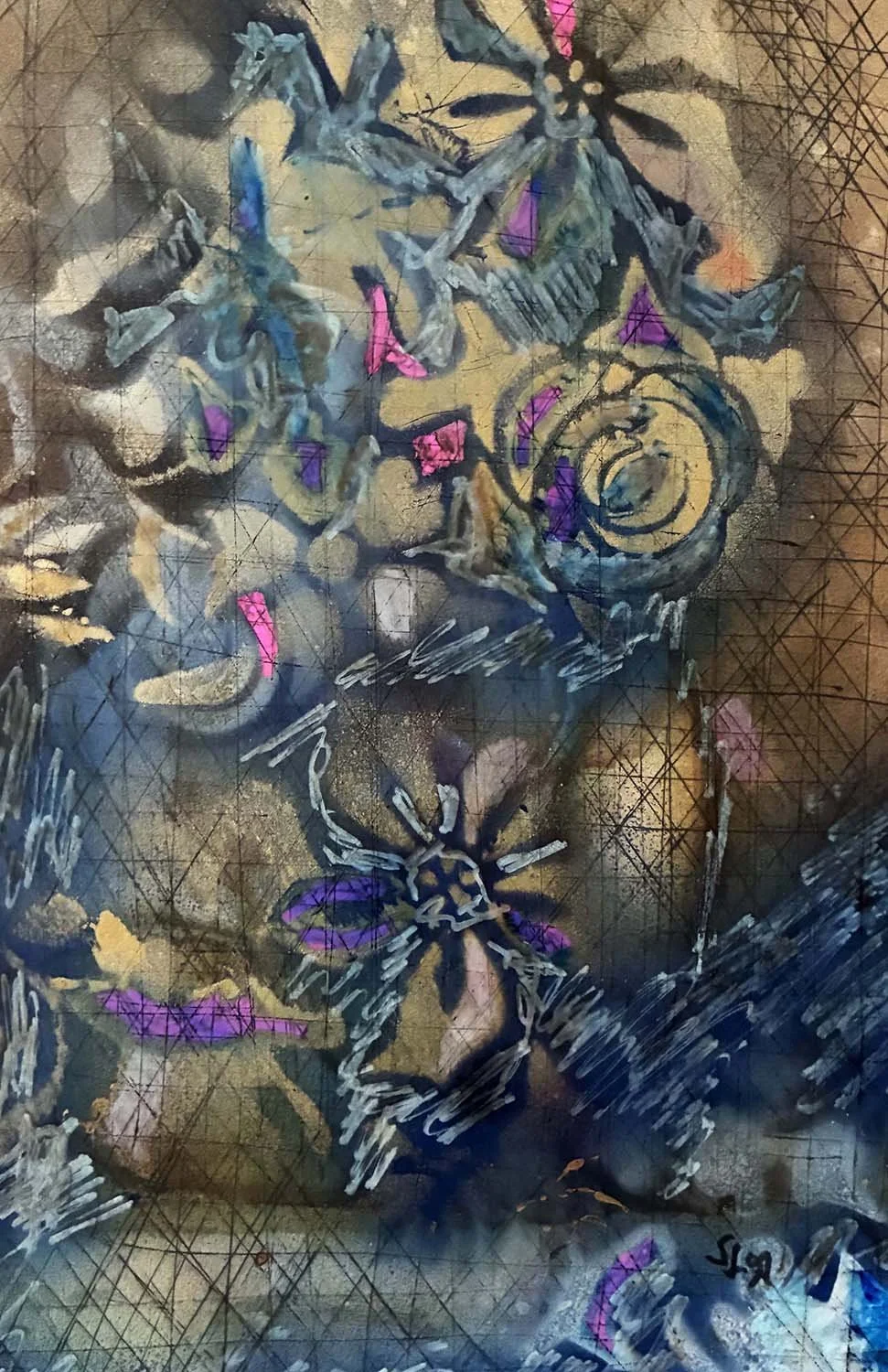  Mineral Flower  Mixed media on paper 10x13