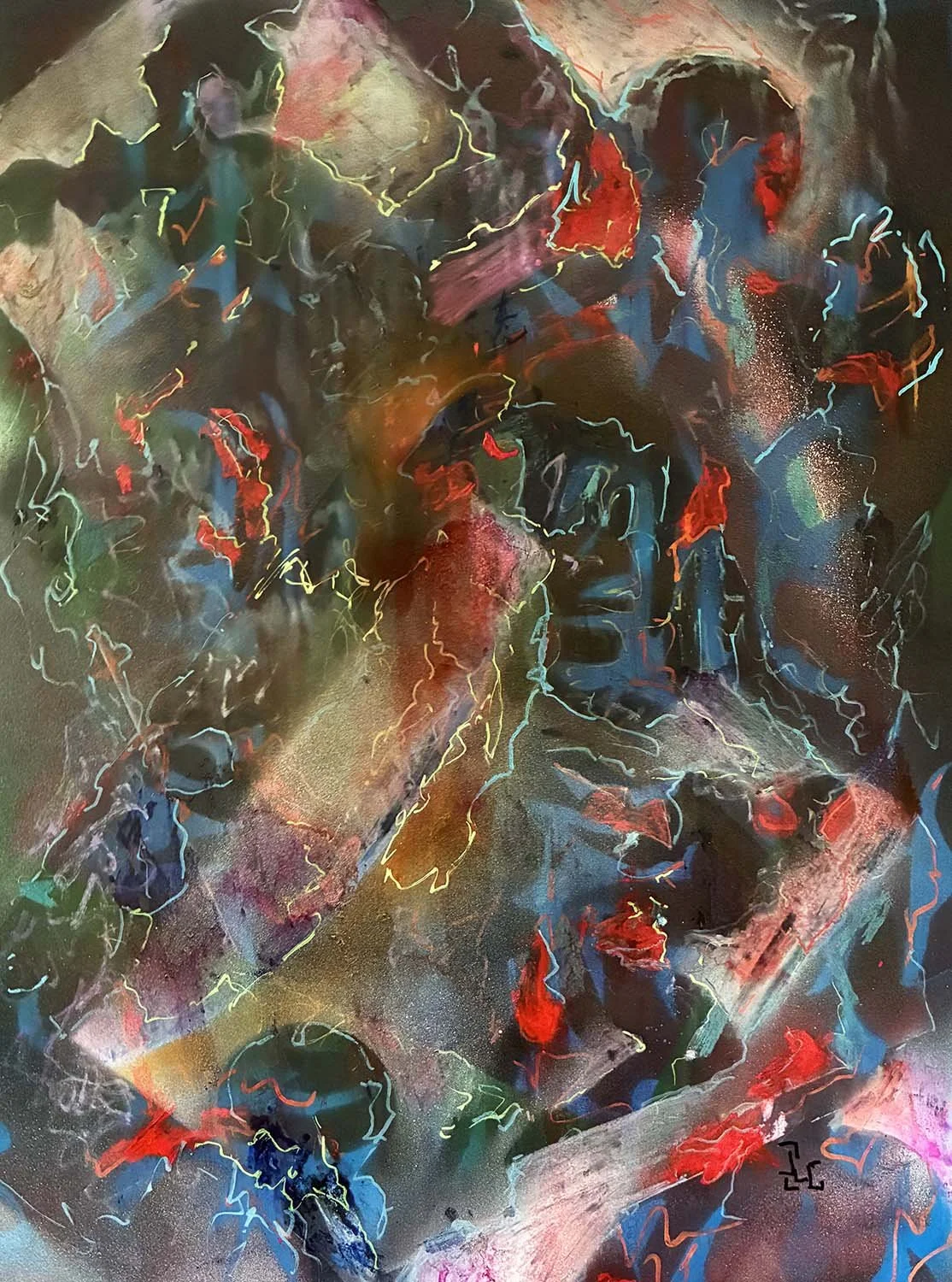  Retreat  Mixed media on paper 16x20