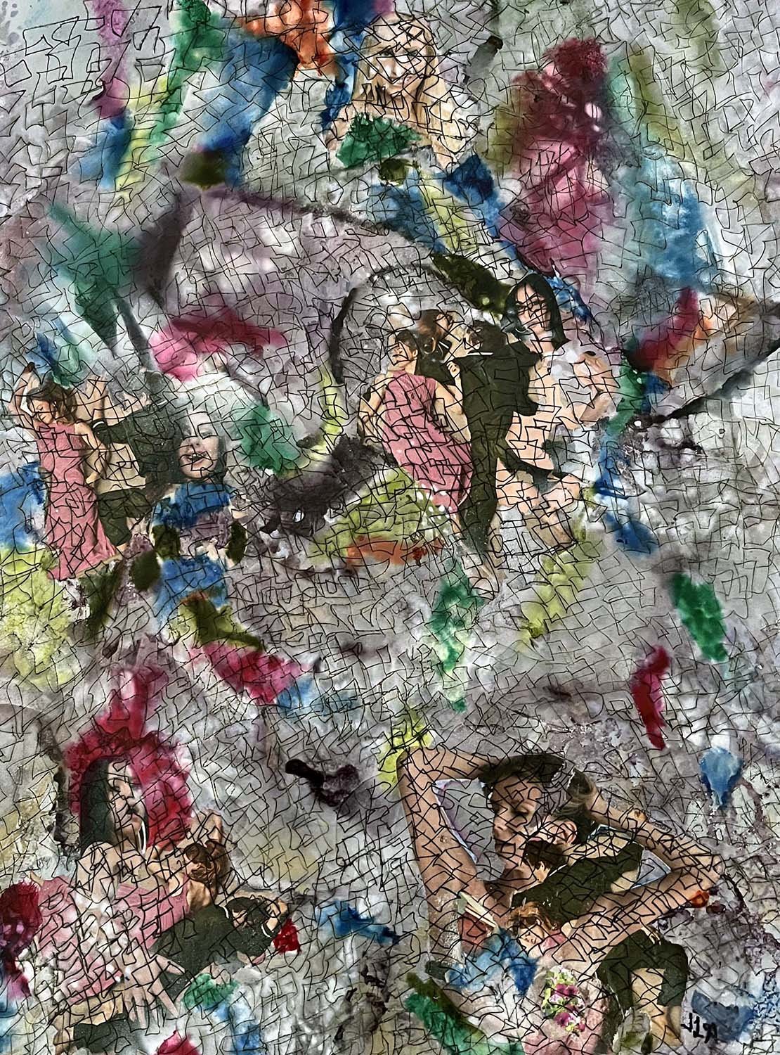 Revisited Past Painted paper collage 18x21